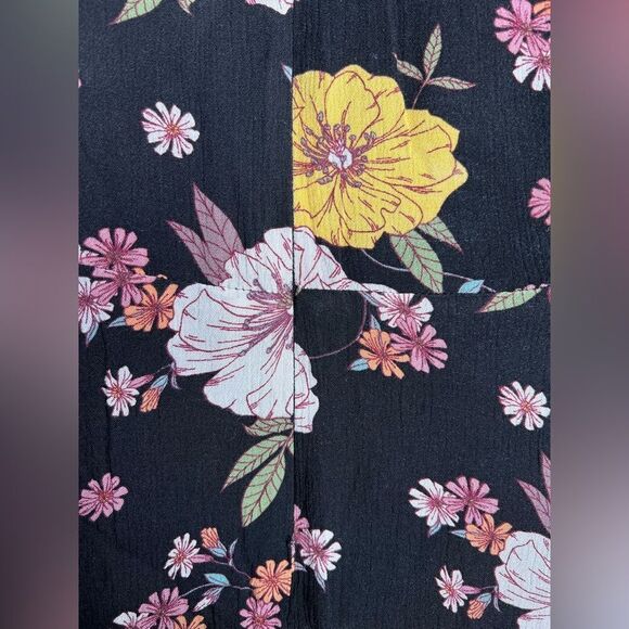 Dress Altar'd State Juliette Yellow Black Floral Boho Bell Sleeve Size Medium - Picture 7 of 13